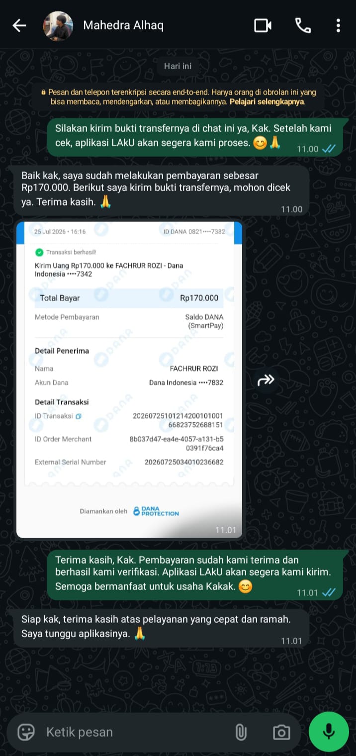 Bukti Chat & Transfer Mahendra Alhaq